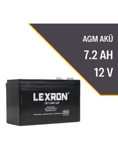 LEXRON 7.2AH-12V KURU TİP AKÜ