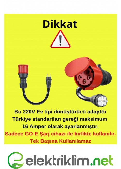 GO-E Charger Gemini flex Mobil için Dönüştürücü 32 A  EV Tipi (220V)