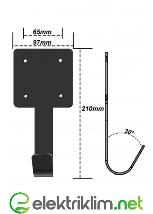 Ever Charger Tip 2 Fiş Tutucu Yuvarlak Plastik ve Metal Kablo Askısı