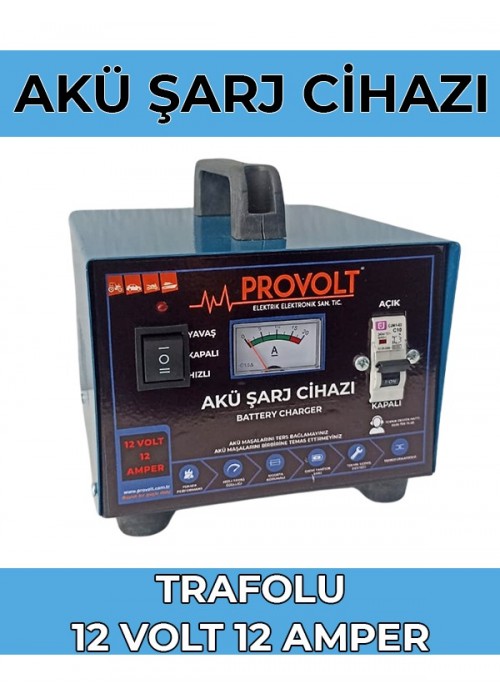 Akü Şarj Cihazı Provolt 12 Volt 12 Amperlik Akü İçin 