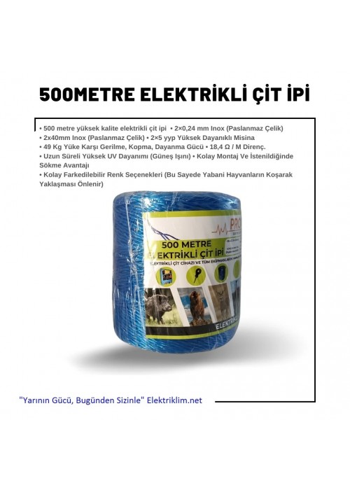 Elektrikli Çit İpi 500Mt