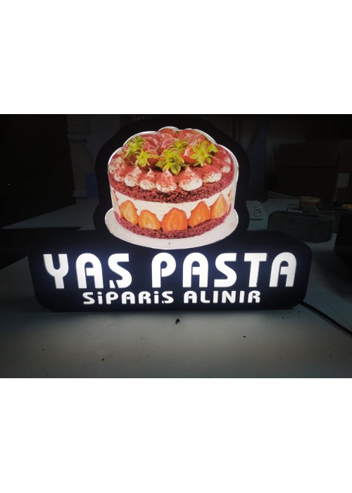 Lazer Kesim Işıklı Led Tabela 45x30cm