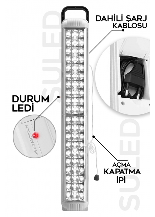 69 Ledli Şarjlı 2 Kademeli Işıldak