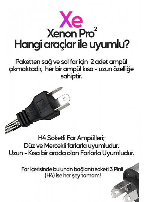 Zenon H4 Led Araba Far Ampul