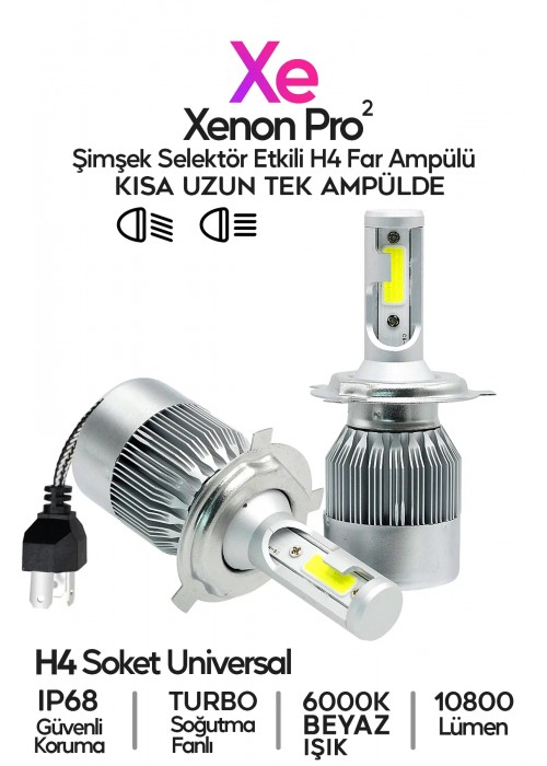 Zenon H4 Led Araba Far Ampul